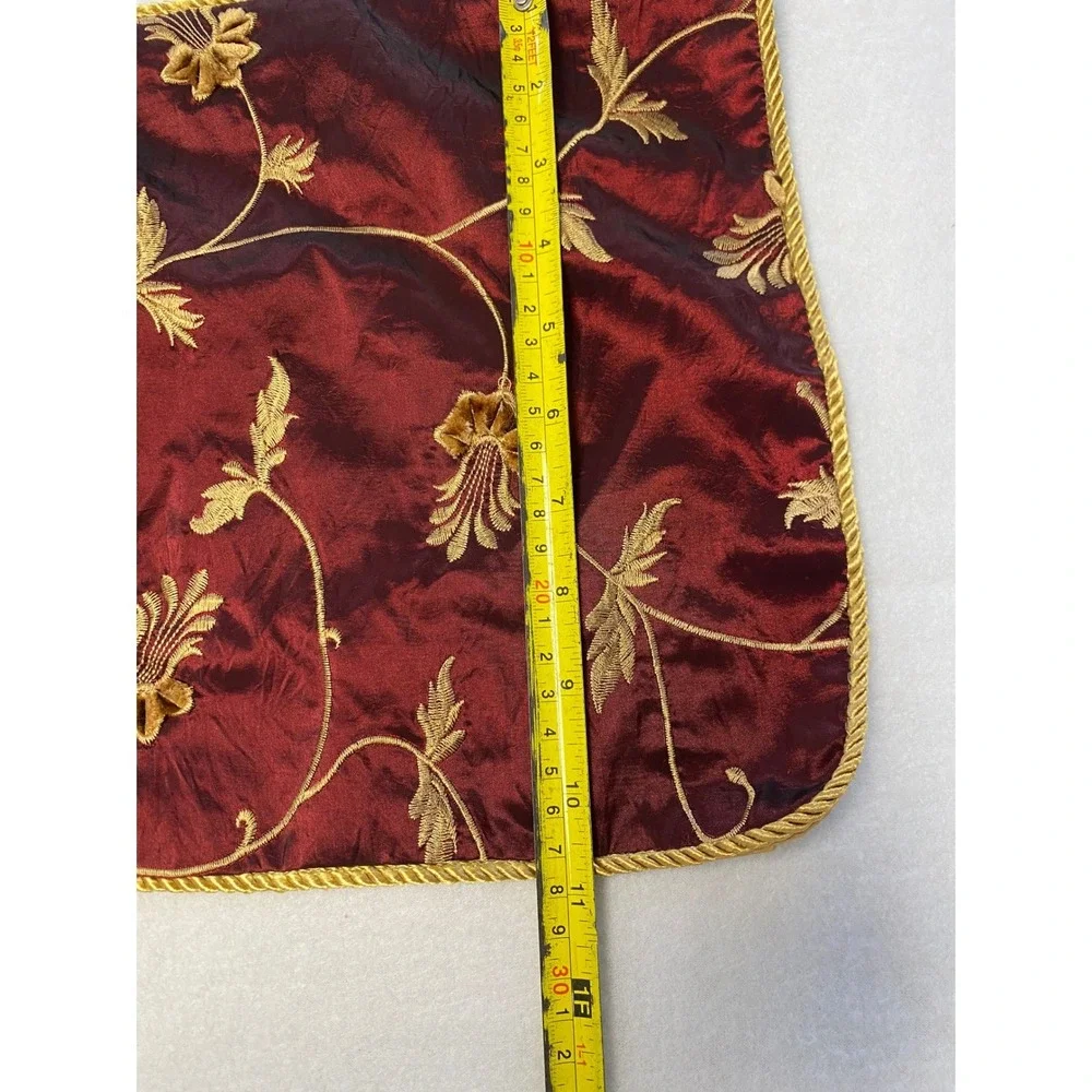 Elegant Red Gold Embroidered‎ Table Runner Accent Home Decor